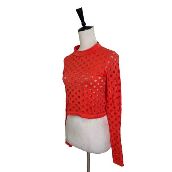 ANWND Cutout Clubbing Long Sleeve Top Orange - Picture 2 of 7